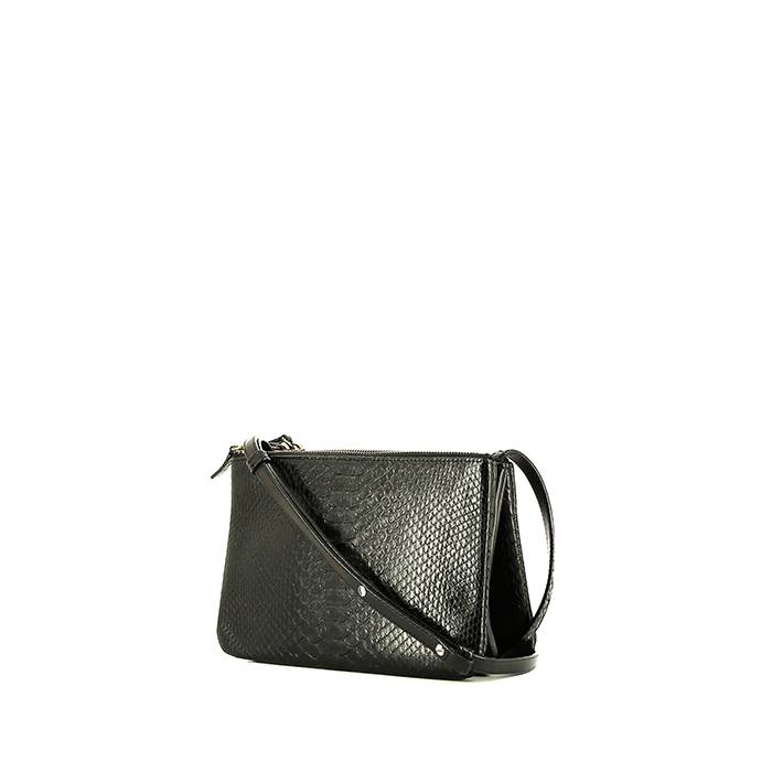 Celine  Trio small model  shoulder bag  in black python  and black leather - 00pp