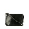 Celine  Trio small model  shoulder bag  in black python  and black leather - 360 thumbnail