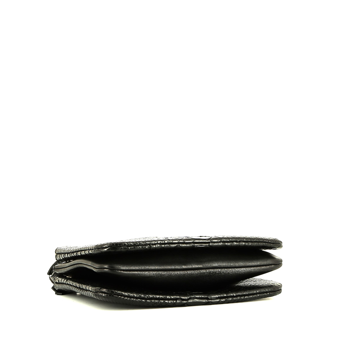 Borsa a tracolla Celine  Trio modello piccolo  in pitone nero e pelle nera - Detail D4