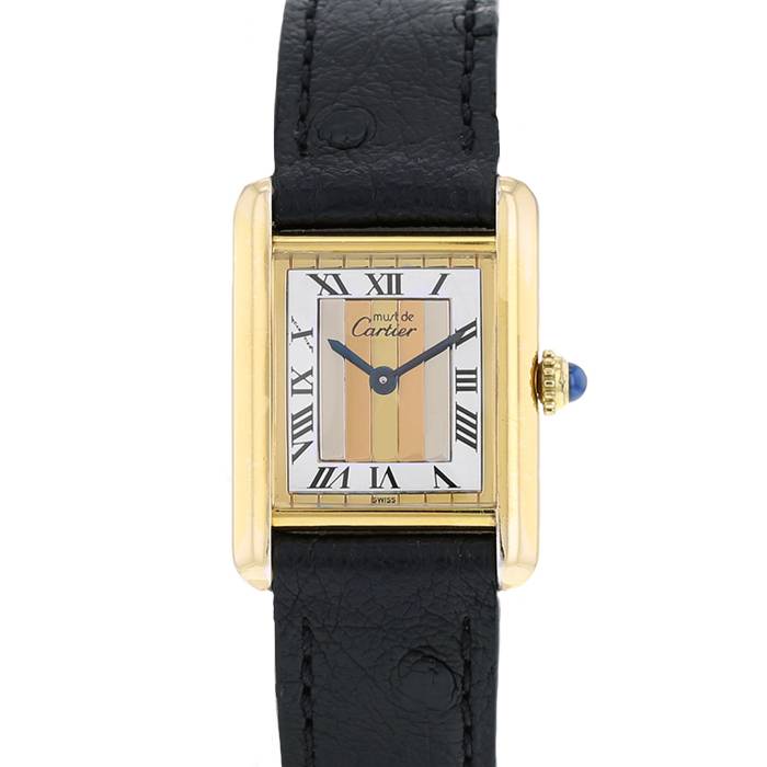 Reloj Cartier Tank Must de plata dorada Circa 1990 - 00pp