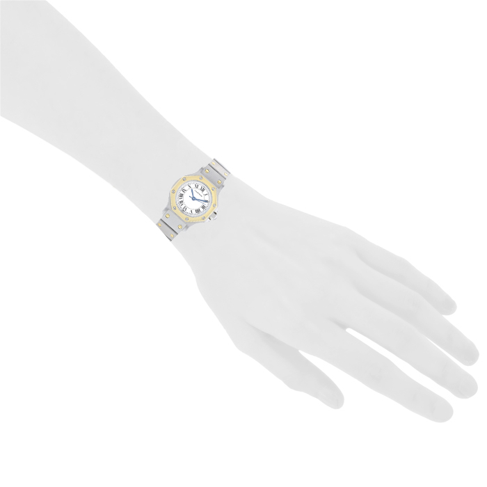 Cartier Santos Octogonale  in gold and stainless steel Circa 2000 - Detail D1