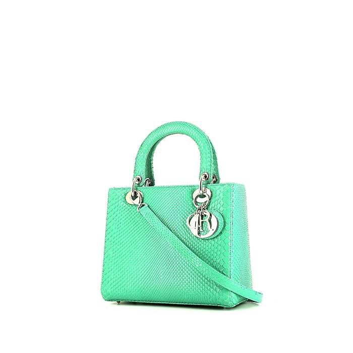 Dior  Lady Dior medium model  handbag  in green python - 00pp