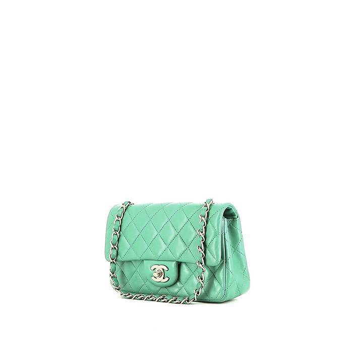 Chanel  Mini Timeless mini  shoulder bag  in green quilted leather - 00pp