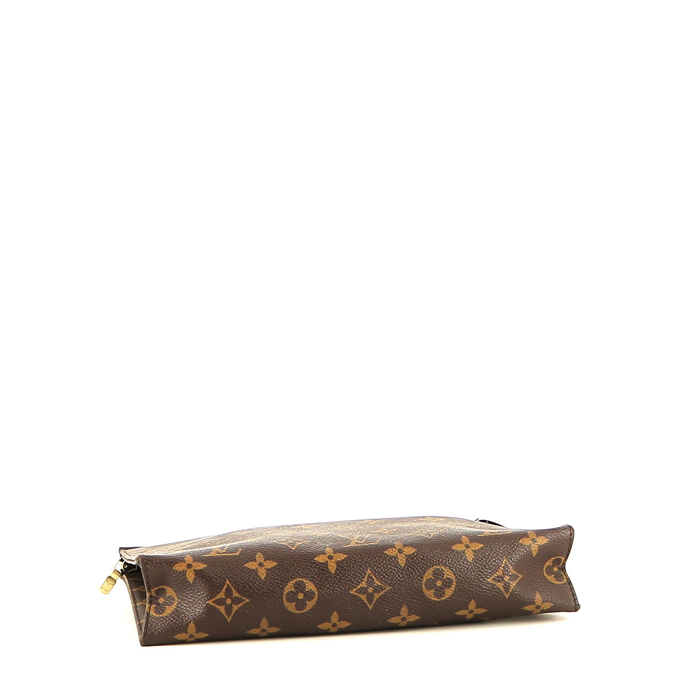Pochette Louis Vuitton  PocheToilette26 en toile monogram et cuir naturel - Detail D4
