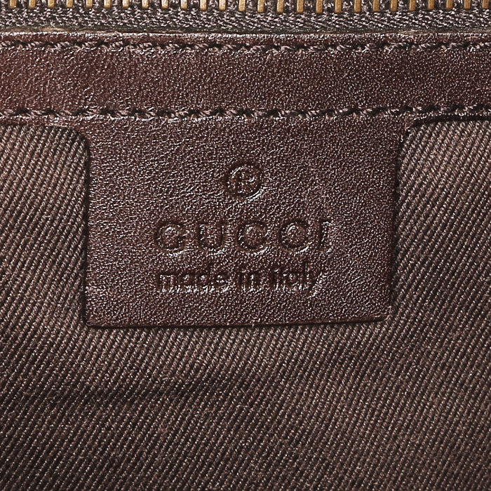 Gucci  Gucci Vintage shopping bag  in beige logo canvas  and brown leather - Detail D3
