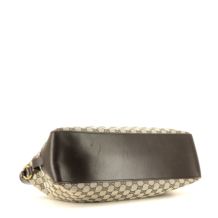 Bolso Cabás Gucci  Gucci Vintage en lona monogram beige y cuero marrón - Detail D4