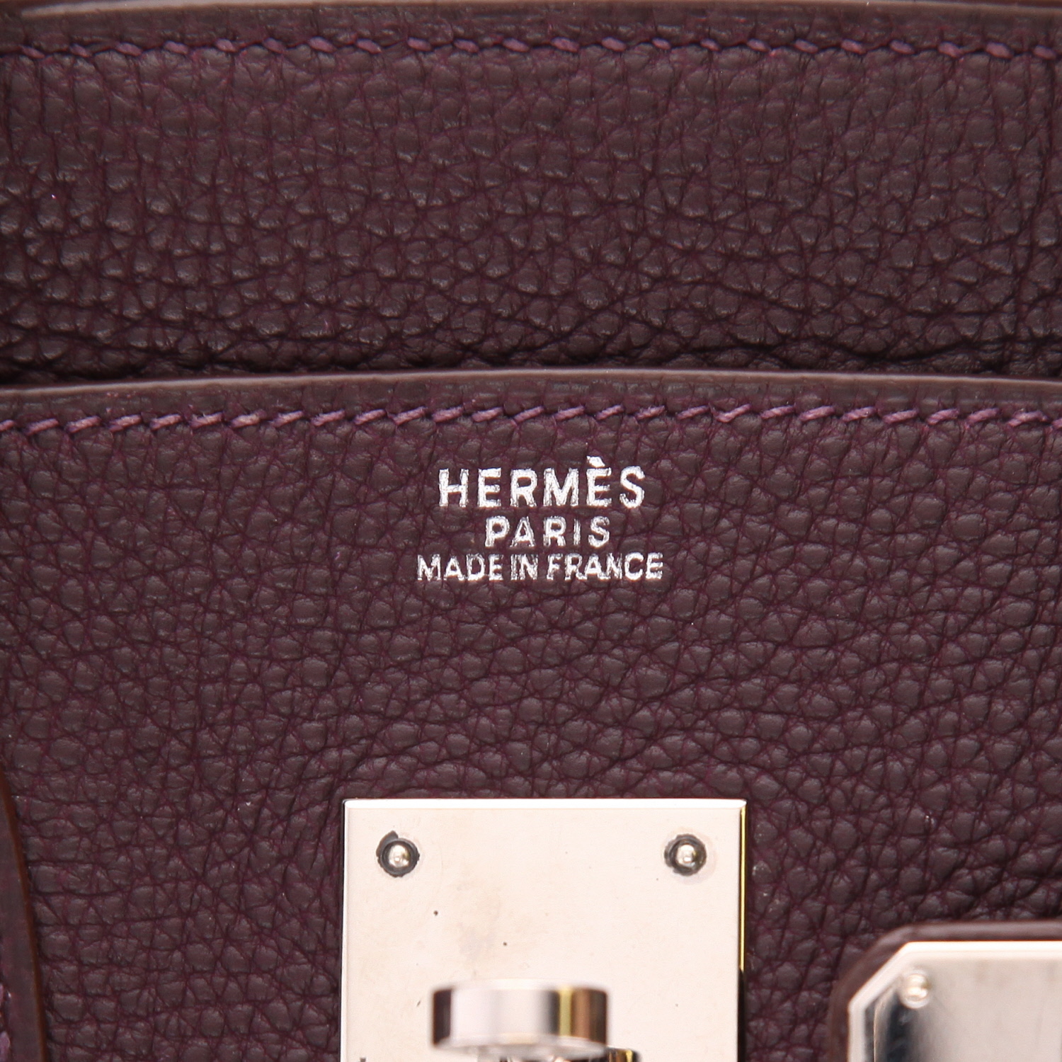 Borsa Hermès  Birkin 30 cm in pelle togo plum - Detail D2