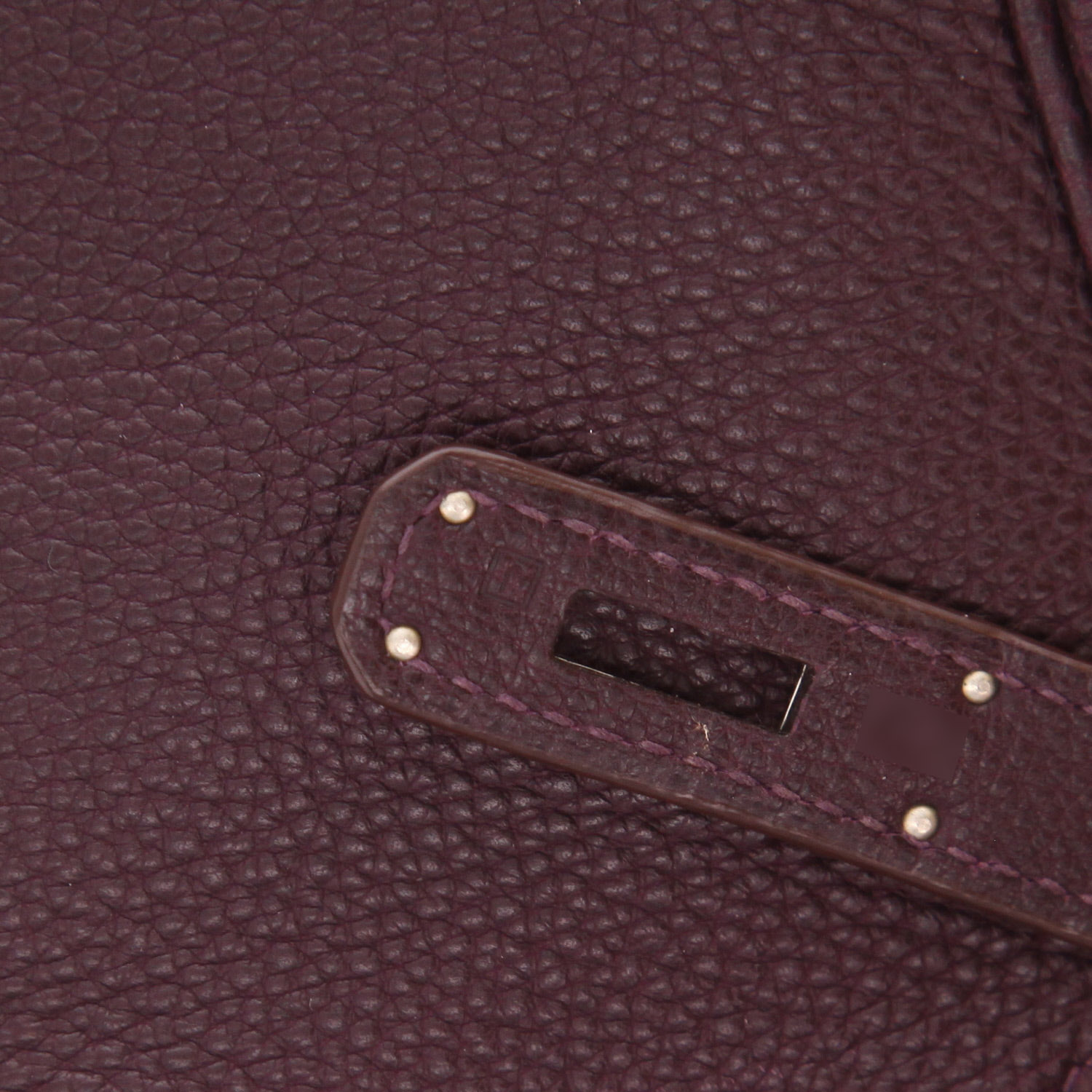 Hermès  Birkin 30 cm handbag  in plum togo leather - Detail D4