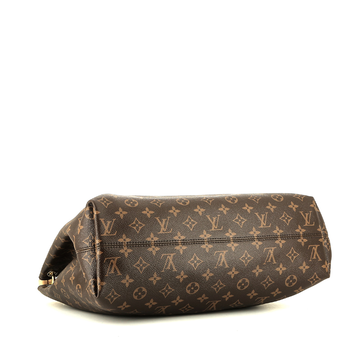Sac à main Louis Vuitton Graceful en toile monogram marron et cuir naturel - Detail D4