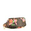 Shopping bag Louis Vuitton Neverfull modello medio in tela monogram marrone a fiori e pelle naturale - Detail D4 thumbnail