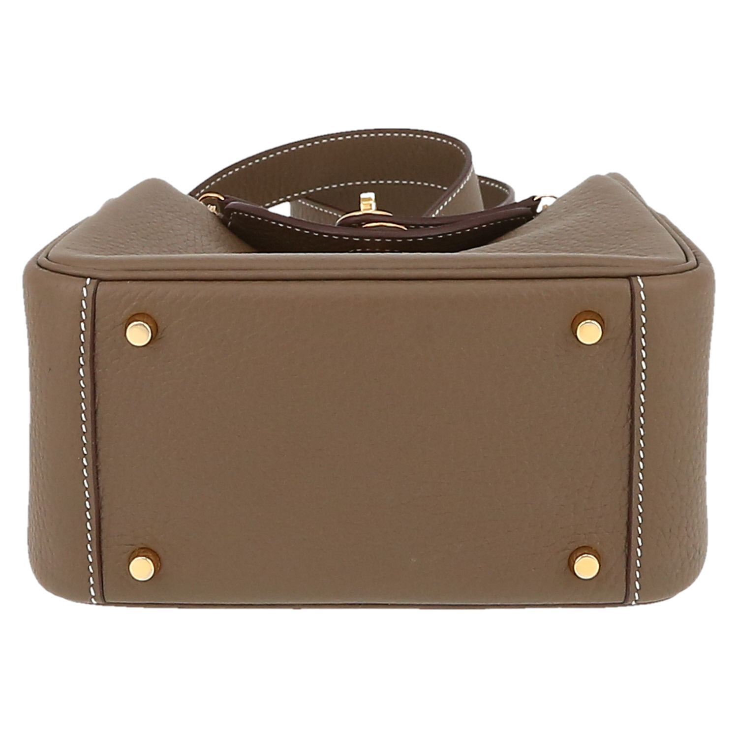 Hermès  Lindy handbag  in etoupe togo leather - Detail D1