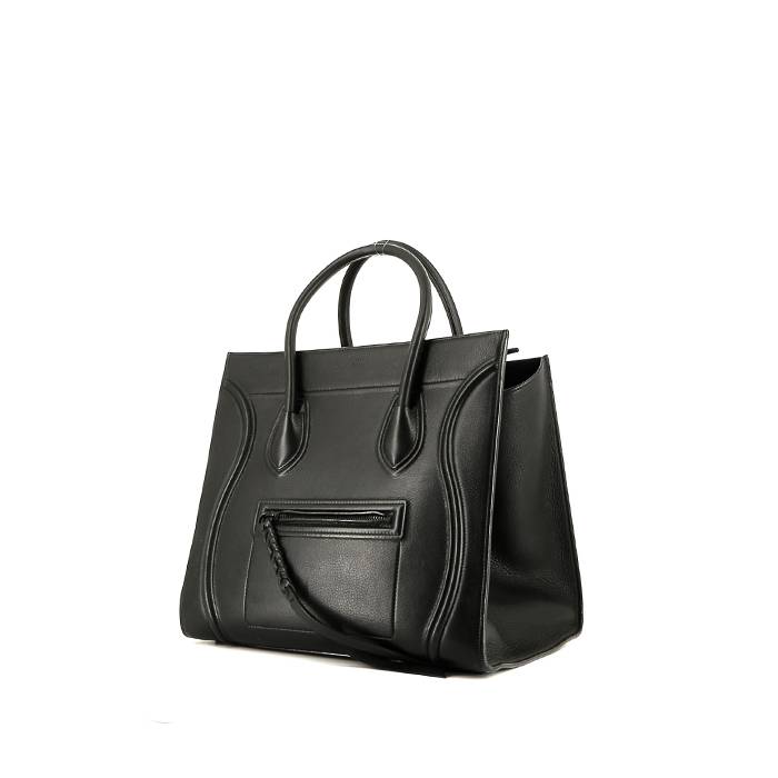 Celine  Cabas Phantom shopping bag  in black grained leather - 00pp