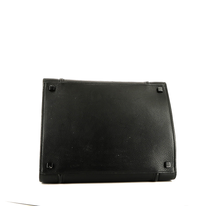 Celine  Cabas Phantom shopping bag  in black grained leather - Detail D4