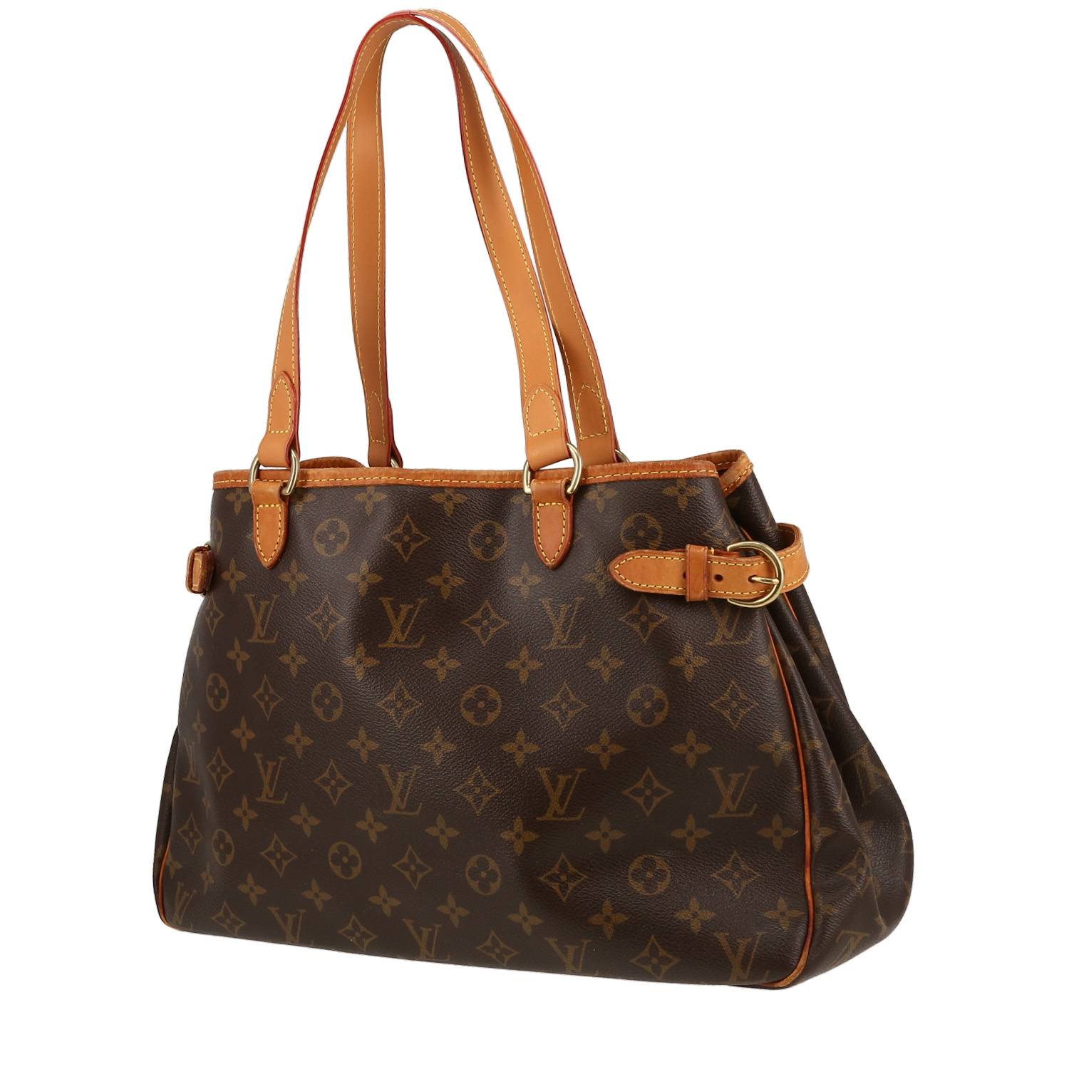 Louis Vuitton Batignolles handbag in brown monogram canvas and natural leather