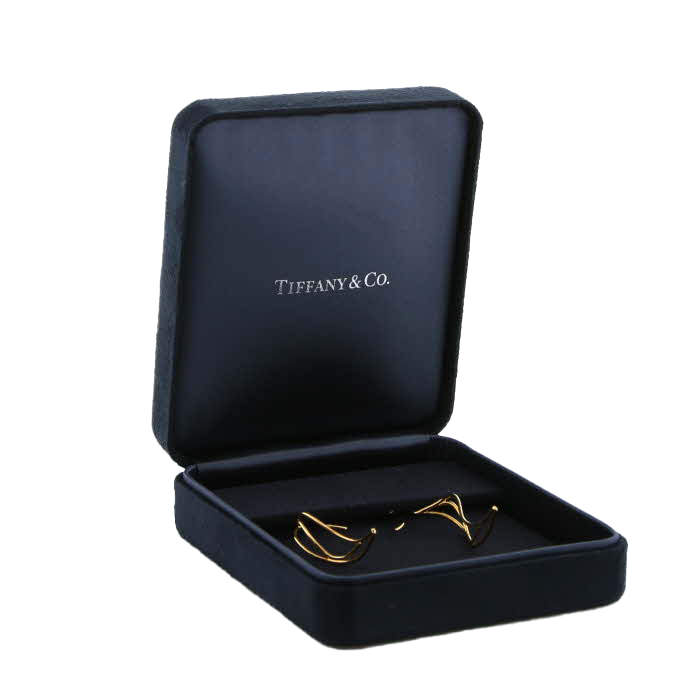 Paire de pendants d'oreilles Tiffany & Co Wave en or jaune - Detail D2