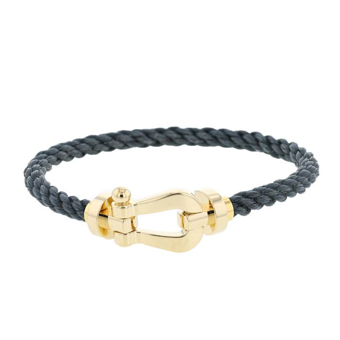 Fred Force 10 large model bracelet in yellow gold and nylon - 00pp