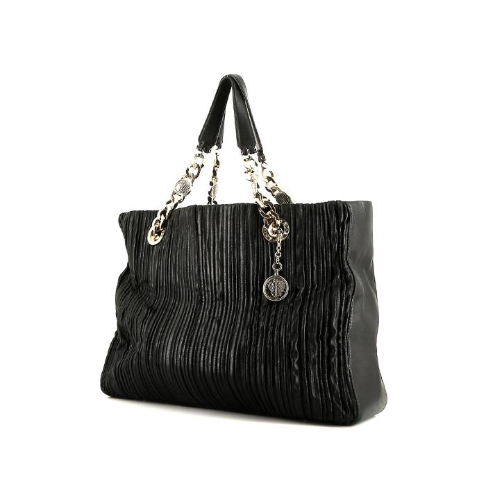 Bulgari   shopping bag  in black leather - 00pp