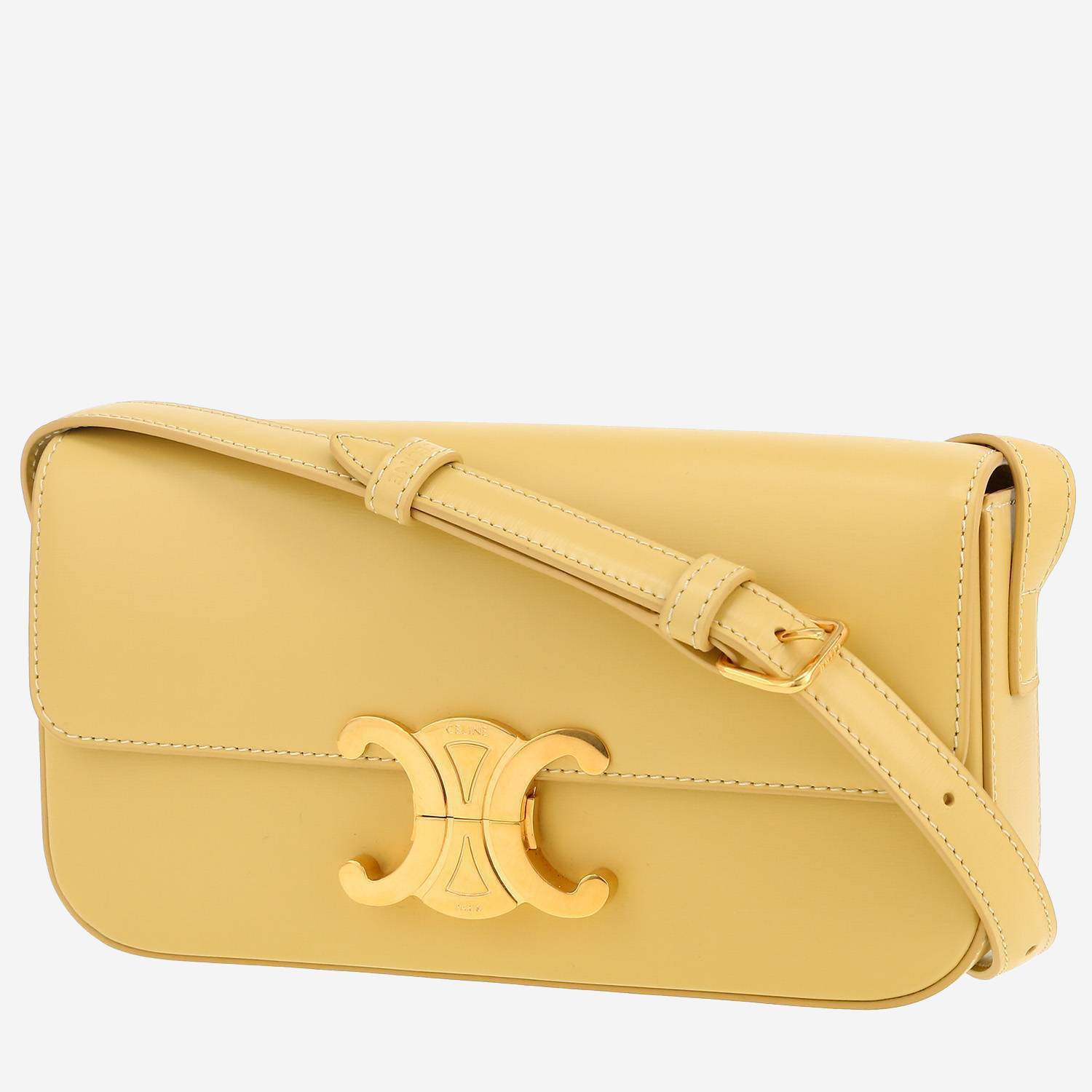 Bolso de mano Celine  Claude en cuero amarillo
