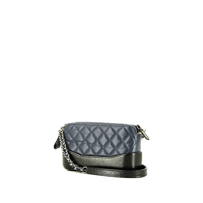 Chanel Gabrielle Wallet on Chain Shoulder Bag in Blue and Black