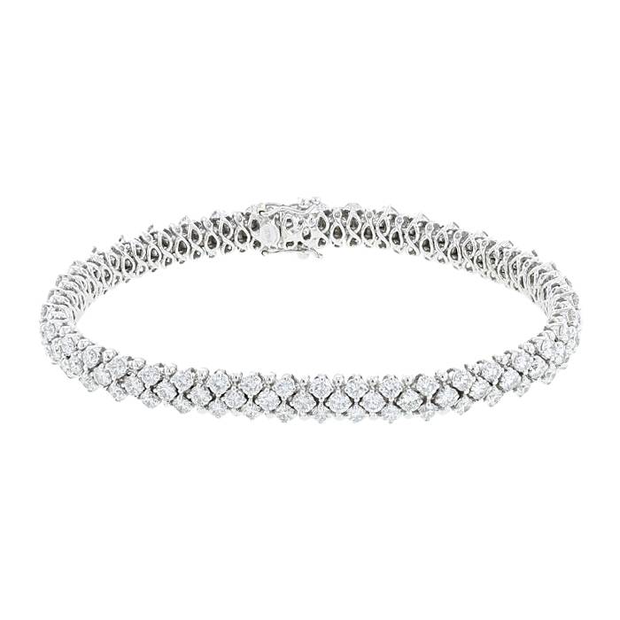 Brazalete Vintage  de oro blanco y diamantes