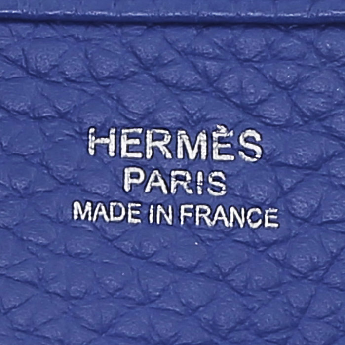 Hermès  Evelyne small model  shoulder bag  in electric blue leather taurillon clémence - Detail D3