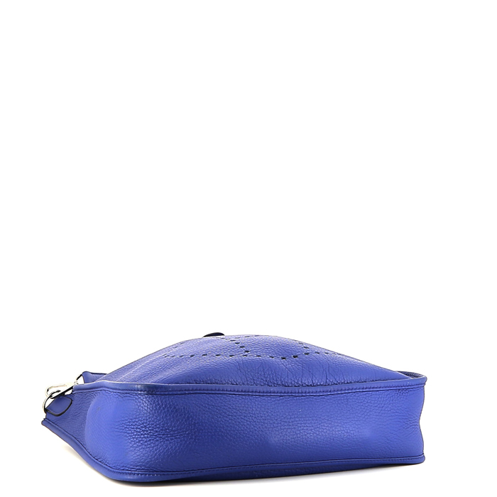 Borsa a tracolla Hermès  Evelyne modello piccolo  in pelle taurillon clemence blu elettrico - Detail D4