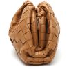 Bottega Veneta  Pouch mini  handbag/clutch  in brown intrecciato leather - Detail D7 thumbnail