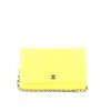 Chanel  Wallet on Chain shoulder bag  in yellow quilted leather - 360 thumbnail