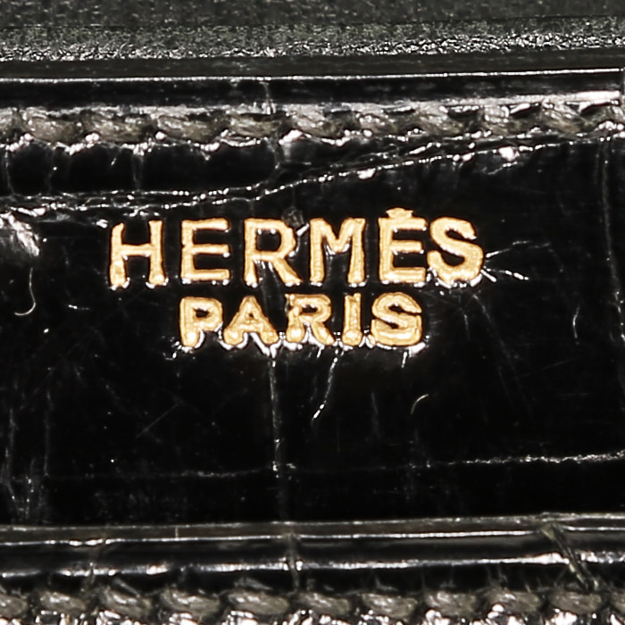 Bolso de mano Hermès  Cordeliere en cocodrilo negro - Detail D3