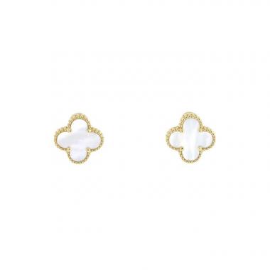 Orecchini Van Cleef & Arpels Alhambra Vintage in oro giallo e madreperla