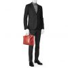 Hermès  Eiffel briefcase  in red box leather - Detail D1 thumbnail