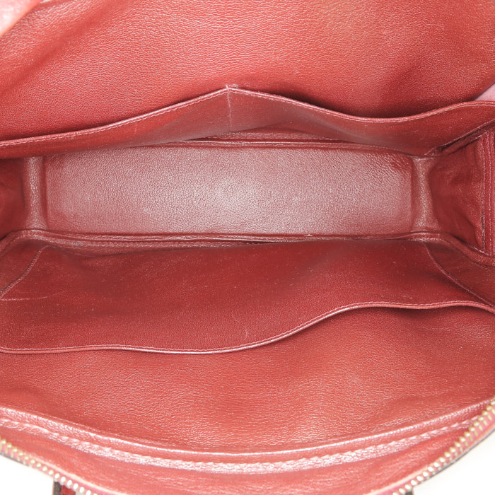 Borsa portadocumenti Hermès  Eiffel in pelle box rossa - Detail D2