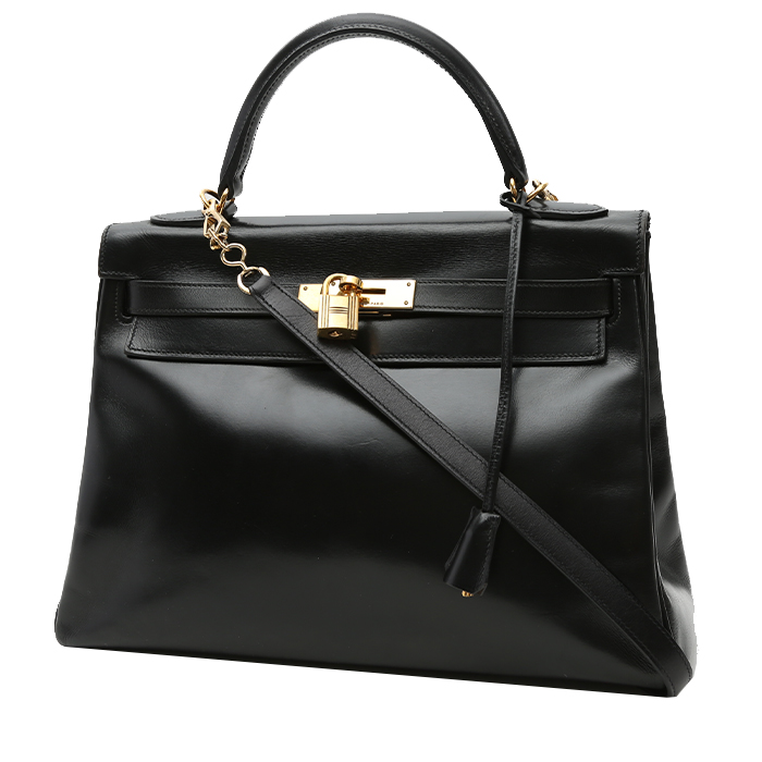 Hermès  Kelly 32 cm handbag  in black box leather - 00pp
