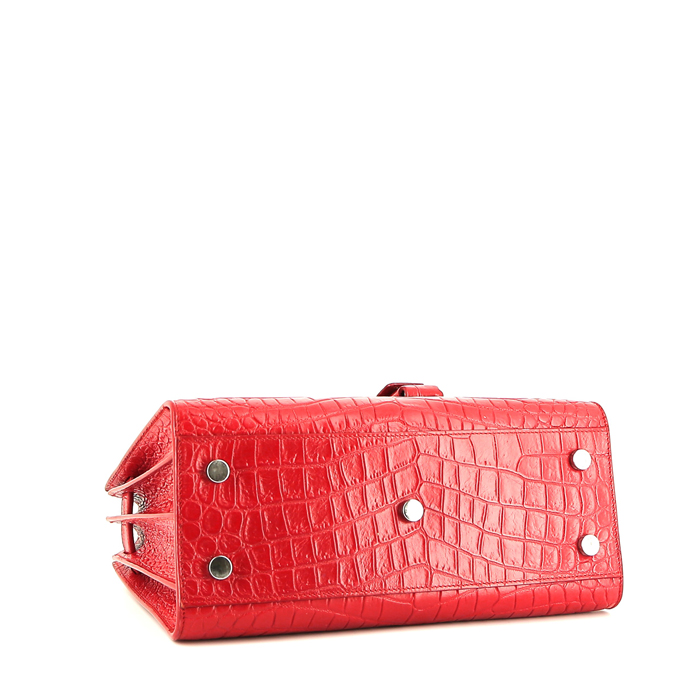 Sac bandoulière Saint Laurent  Sac de jour en cuir rouge - Detail D5