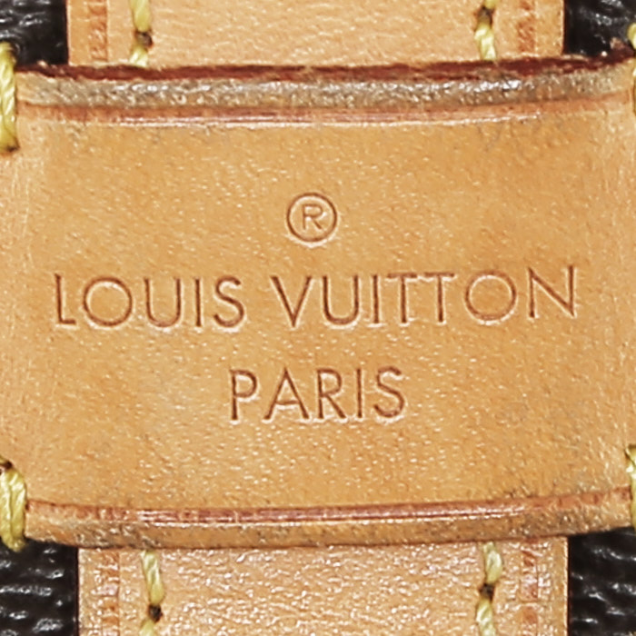 Borsa a tracolla Louis Vuitton  Saumur modello piccolo  in tela monogram cerata marrone e pelle naturale - Detail D3