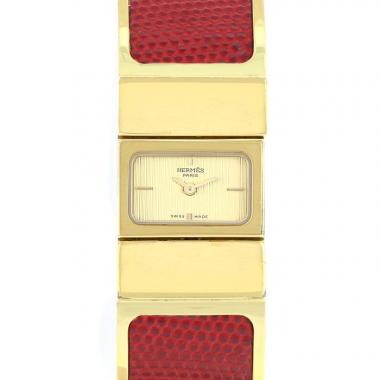 Montre Hermès Loquet en plaqué or Vers 1990