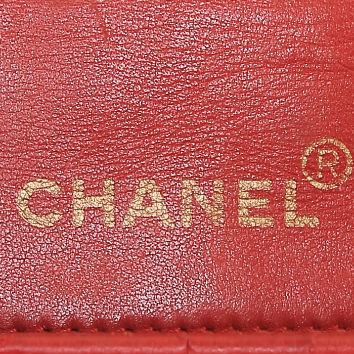 Sac bandoulière Chanel  Vintage en cuir matelassé rouge - Detail D3