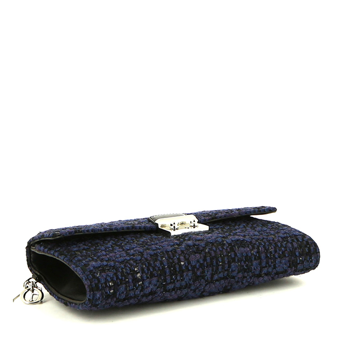 Pochette Dior  Promenade en tweed bleu et noir - Detail D4
