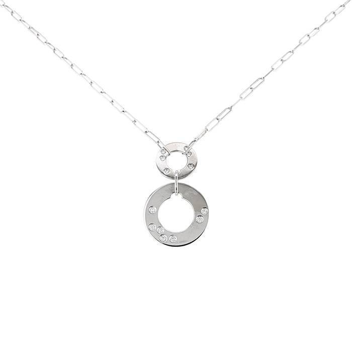 Dinh Van Cible necklace in white gold and diamonds - 00pp