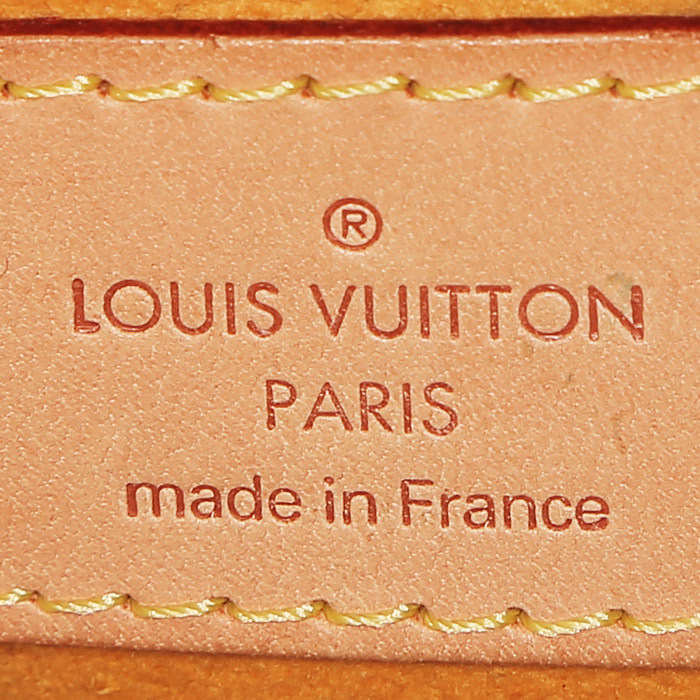 Sac à main Louis Vuitton Pleaty en toile denim monogrammée bleue et cuir naturel - Detail D4