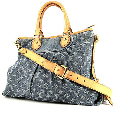 Louis Vuitton  Pleaty handbag  in blue monogram denim canvas  and natural leather