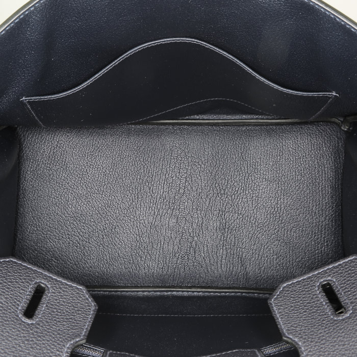 Bolso de mano Hermès  Birkin 30 cm en cuero togo azul Caban - Detail D2