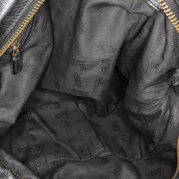 Gucci Vintage handbag  in black leather - Detail D2