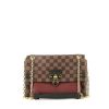 Louis Vuitton  Vavin small model  handbag  in ebene damier canvas  and burgundy leather - 360 thumbnail