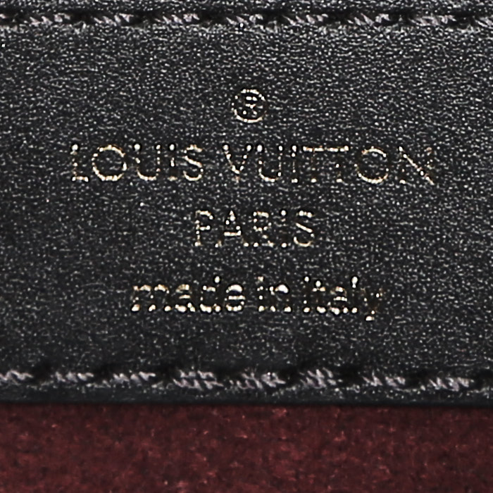 Louis Vuitton  Vavin small model  handbag  in ebene damier canvas  and burgundy leather - Detail D4