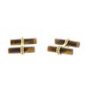 Mellerio  pair of cufflinks in yellow gold and tiger eye stone - 00pp thumbnail