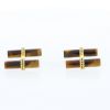 Mellerio  pair of cufflinks in yellow gold and tiger eye stone - 360 thumbnail