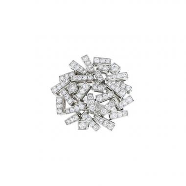 Auth CHAUMET Necklace Anneau Diamond 18K 750 White Gold/Cord