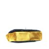 Chanel   handbag  in navy blue, yellow mustard and grey velvet - Detail D5 thumbnail