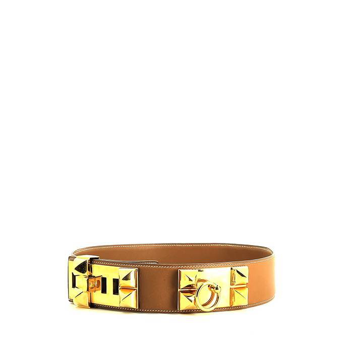 Hermès  Médor belt  in gold Swift leather - 00pp